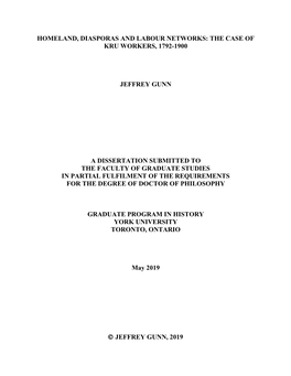 The Case of Kru Workers, 1792-1900 Jeffrey