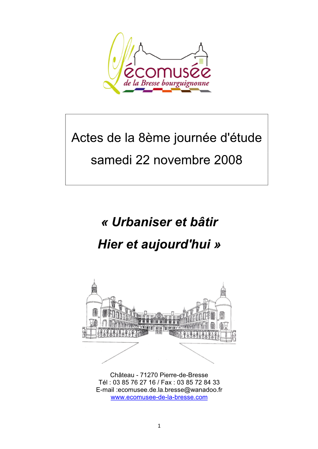 Actes Du Colloque 2008