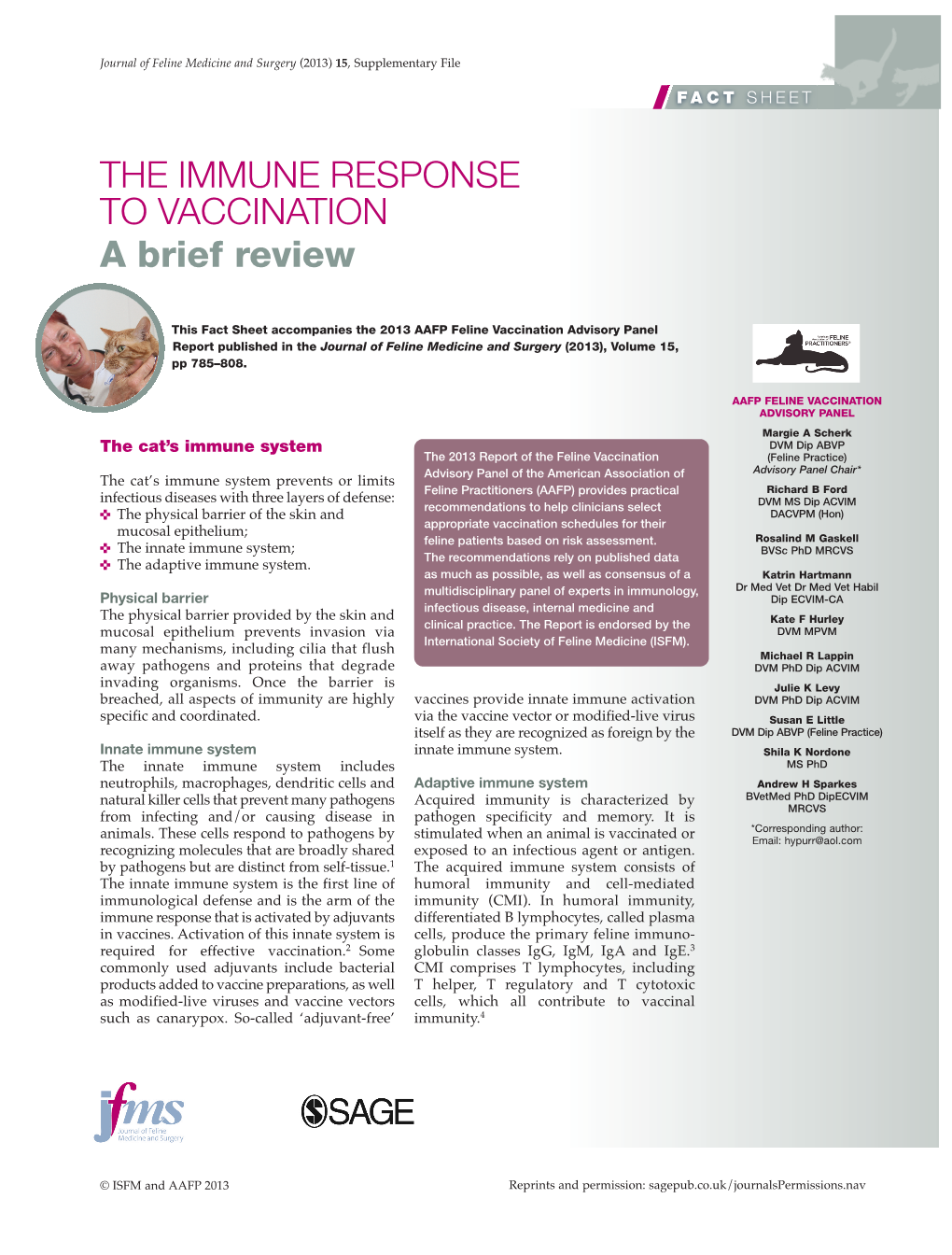 IMMUNE RESPONSE to VACCINATION a Brief Review