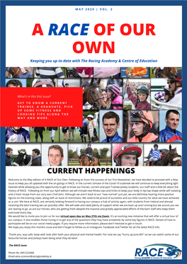 A RACE of OUR OWN Keeping You up to Date with the Racing Academy & Centre of Education