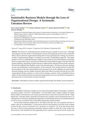 Sustainable Business Models Through the Lens of Organizational Design: a Systematic Literature Review