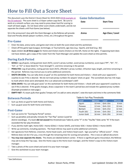 How to Fill out a Score Sheet