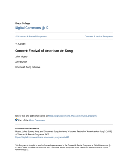 Concert: Festival of American Art Song
