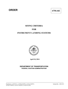 6750.16E Siting Criteria for Instrument Landing Systems
