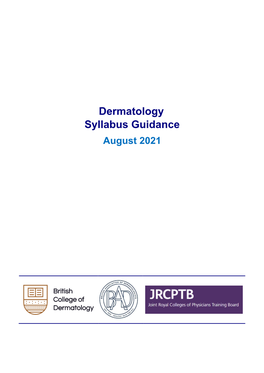 Dermatology Syllabus Guidance August 2021