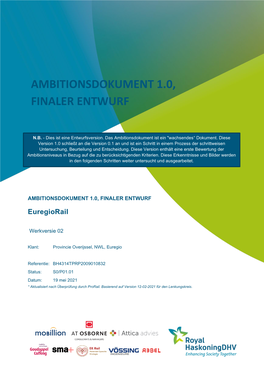 Ambitionsdokument 1.0, Finaler Entwurf