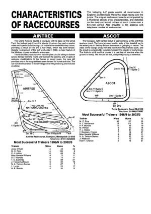 Characteristics of Racecourses
