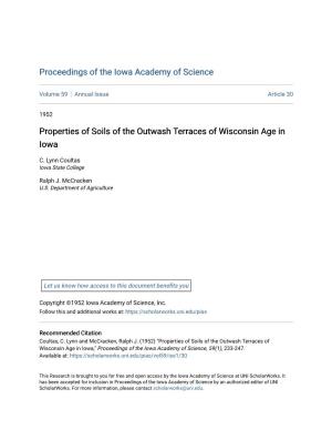 Properties of Soils of the Outwash Terraces of Wisconsin Age in Iowa