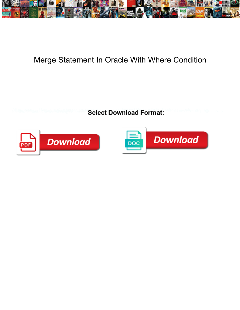 Merge Statement in Oracle with Where Condition