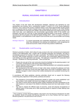 CHAPTER 6 RURAL HOUSING and DEVELOPMENT 6.1 Introduction