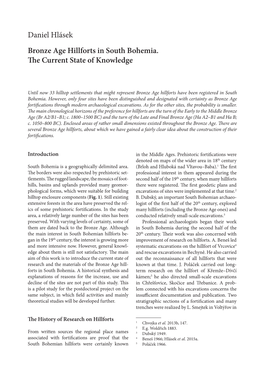 Daniel Hlásek Bronze Age Hillforts in South Bohemia. the Current State