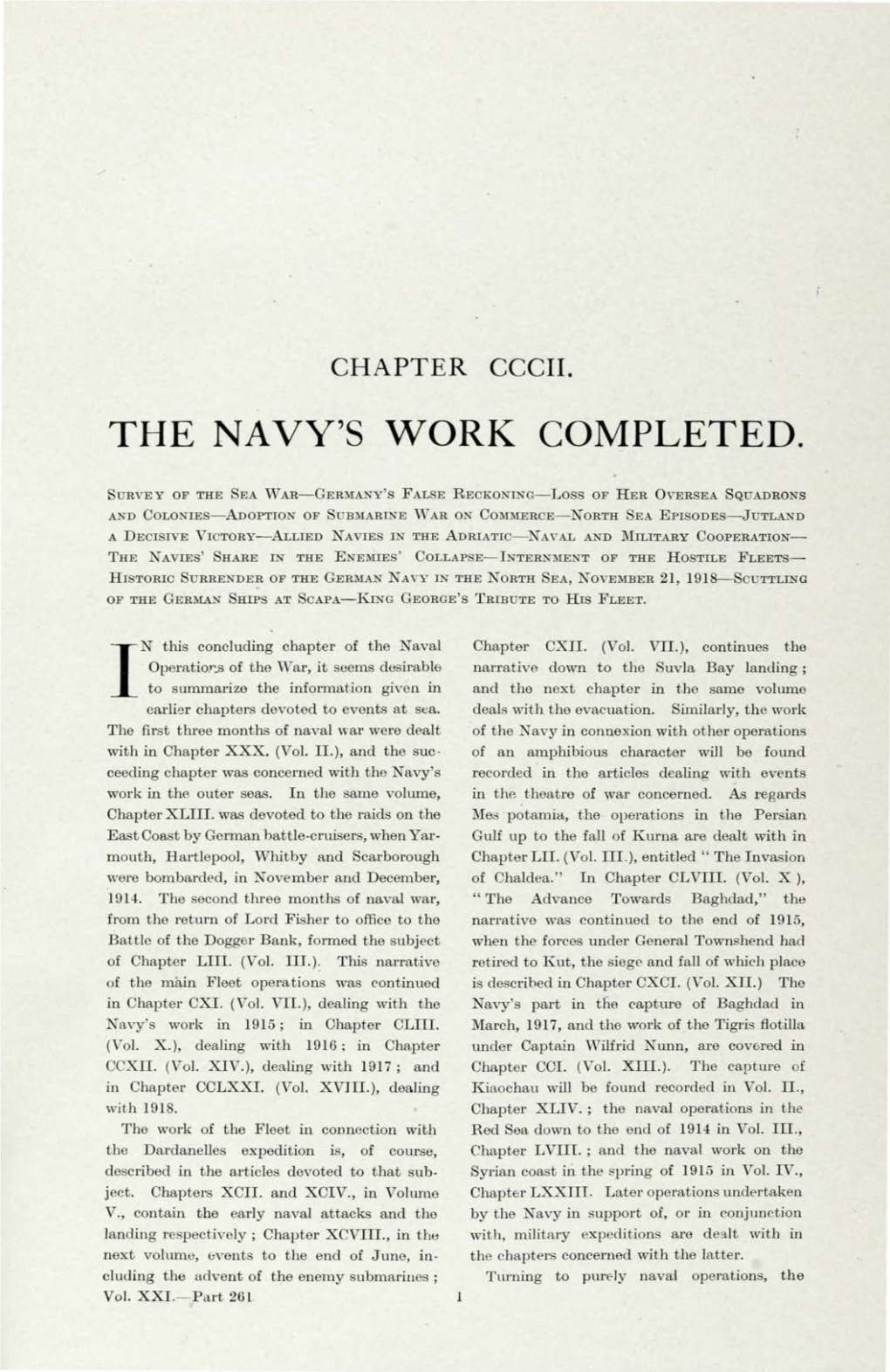 The Navy's Work Completed