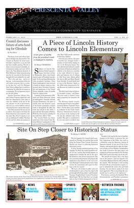 A Piece of Lincoln History Comes to Lincoln Elementary CRESCENTA