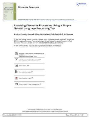 Analyzing Discourse Processing Using a Simple Natural Language Processing Tool