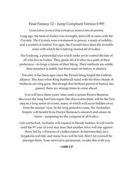Final Fantasy 12 – Jump Compliant Version 0.993