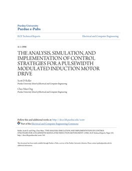 The Analysis, Simulation, and Implementation of Control Strategies