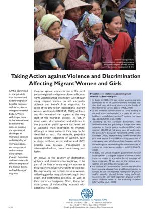 Taking Action Against Violence and Discrimination Affecting Migrant Women and Girls1