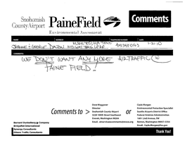 Comments to Paine Field Airport; They Have Been Noted