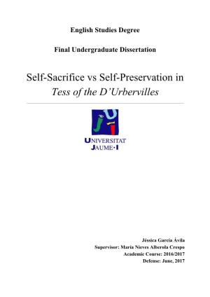Self-Sacrifice Vs Self-Preservation in Tess of the D'urbervilles