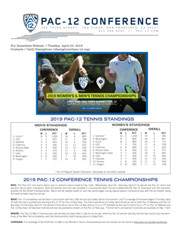 2019 Pac-12 Conference Tennis Championships