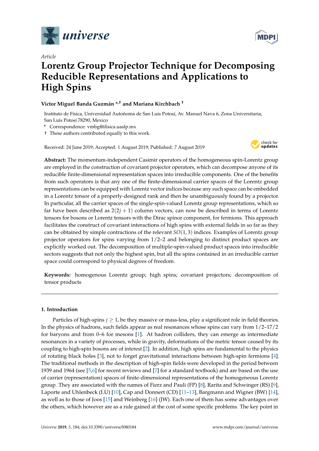 Lorentz Group Projector Technique for Decomposing Reducible Representations and Applications to High Spins