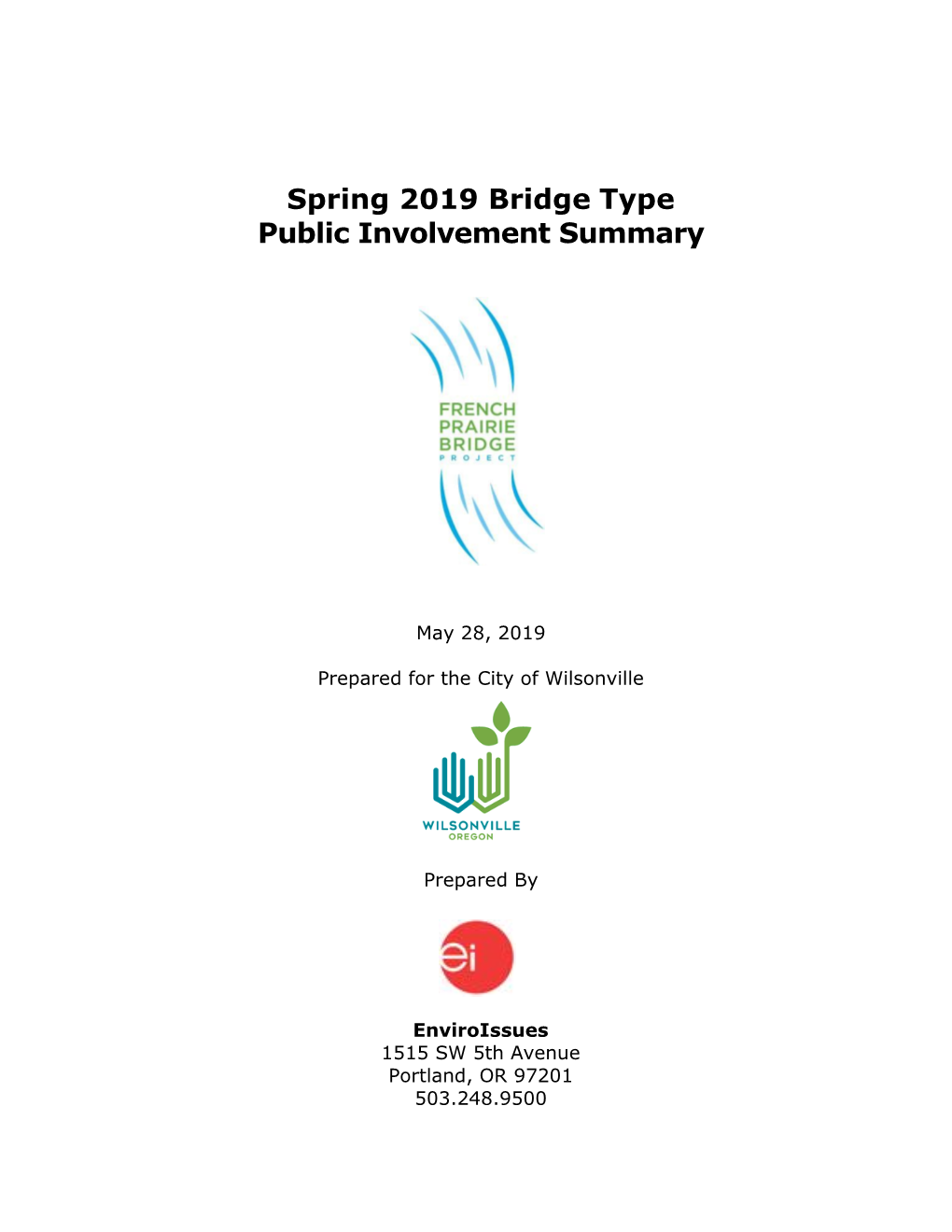 Spring 2019 Bridge Type Public Involvement Summary