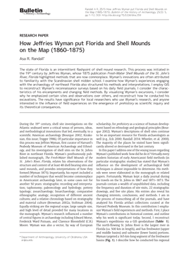 How Jeffries Wyman Put Florida and Shell Mounds on the Map (1860–1875) Asa R