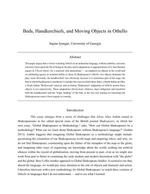 Beds, Handkerchiefs, and Moving Objects in Othello