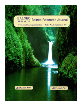 BALNEO Balneo Research Journal RESEARCH Vol