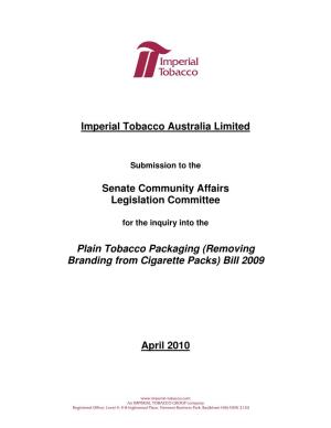 Submissions: Inquiry Into Plain Tobacco Packaging (Removing