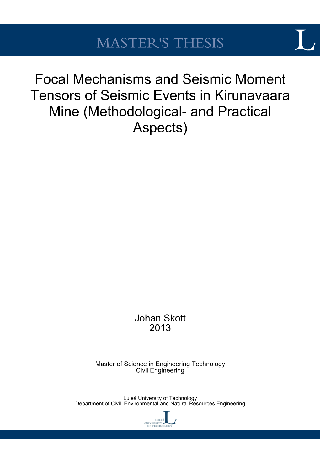 4. Seismic Moment Tensor