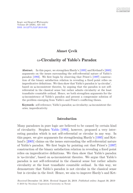 Û-Circularity of Yablo's Paradox