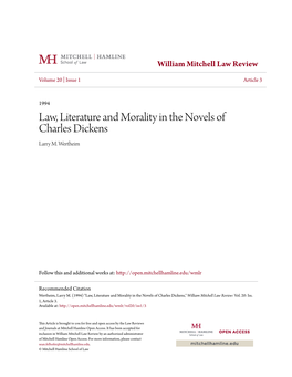 Law, Literature and Morality in the Novels of Charles Dickens Larry M