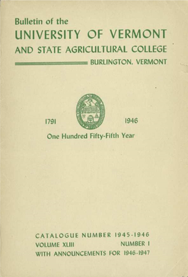 1945-1946 Undergraduate Catalogue