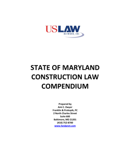 Compendium of Maryland Construction