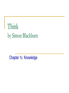 Think by Simon Blackburn