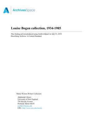 Louise Bogan Collection, 1934-1985