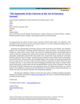 "The Immensity of the Universe in the Art of Giovanna Garzoni"