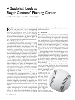 A Statistical Look at Roger Clemens' Pitching Career