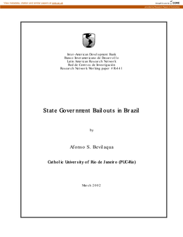 State Government Bailouts in Brazil