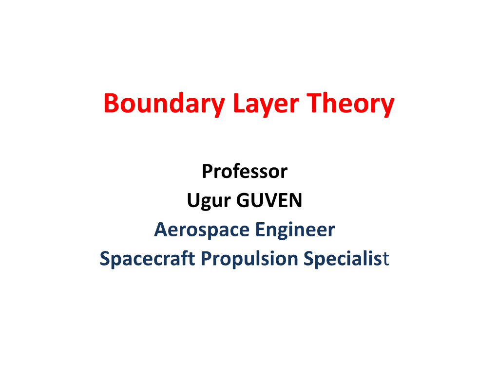 Boundary Layer Theory