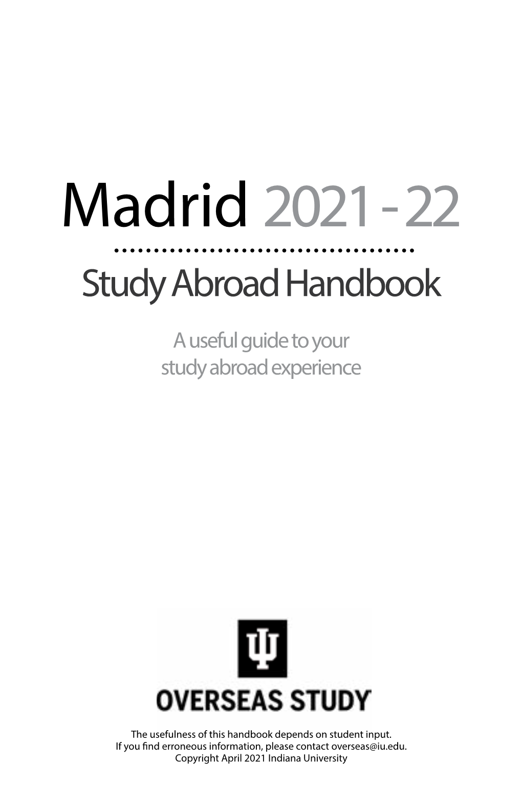 Madrid 2021 - 22 Study Abroad Handbook