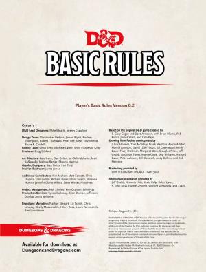 D&D Player's Basic Rules V0.2