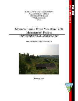 Mormon Basin / Pedro Mountain Fuels Management Project ENVIRONMENTAL ASSESSMENT