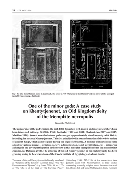 One of the Minor Gods: a Case Study on Khentytjenenet, an Old Kingdom Deity of the Memphite Necropolis