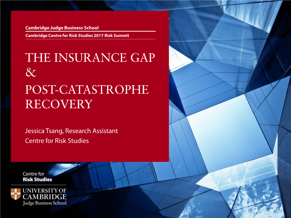 The Insurance Gap & Post-Catastrophe Recovery