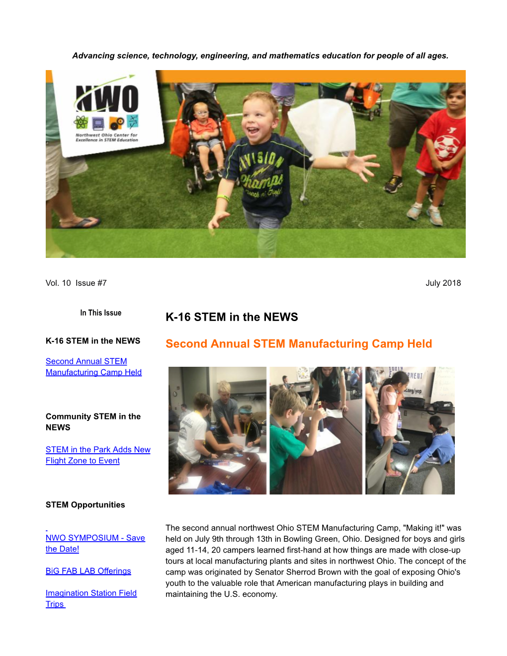 NWO STEM Newsletter 7/18