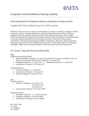 Companion Animal Euthanasia Training Academy