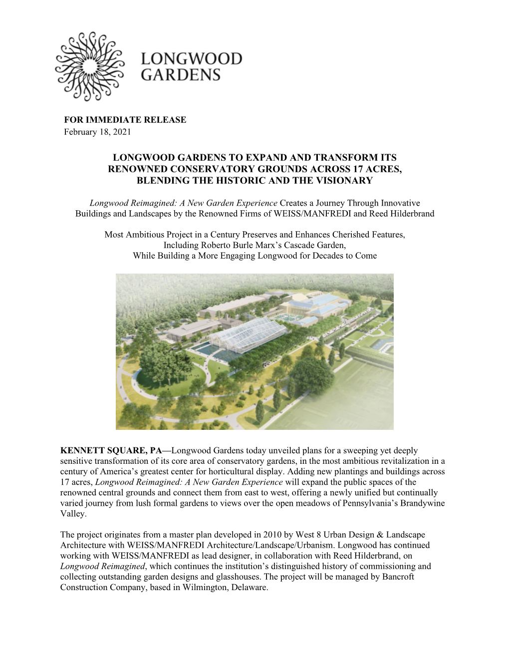 Longwood Gardens to Expand and Transform Its Renowned Conservatory Grounds Across 17 Acres, Blending the Historic and the Visionary