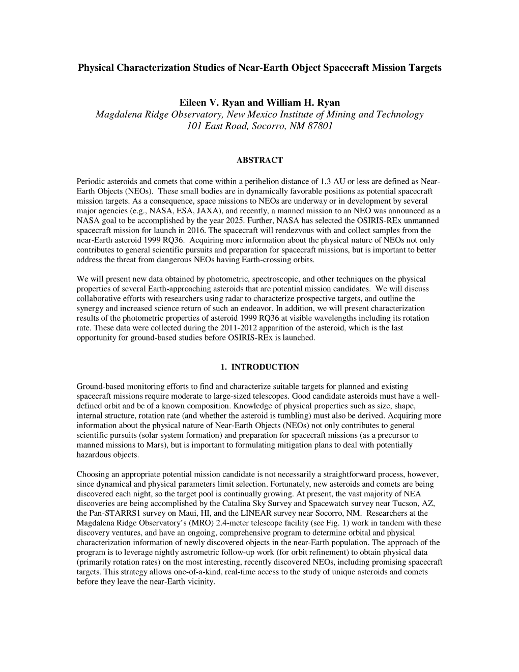 Physical Characterization Studies of Near-Earth Object Spacecraft Mission Targets